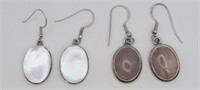 (2) PAIRS OF DANGLE CABOCHON EARRINGS