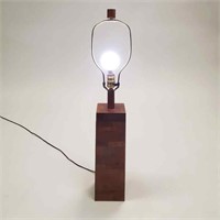Martz wooden tapered table lamp with finial -