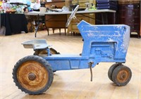 Vintage die cast toy pedal tractor, see photos