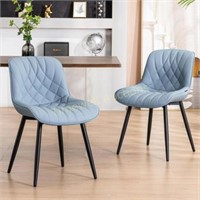 YOUNUOKE Chairs Set of 2 Mid Century Modern  Blue