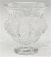 LALIQUE FRANCE 'DAMPIERRE' SATIN CRYSTAL VASE