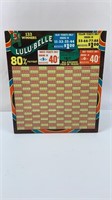 Vintage Lulu-Belle punch board game - unused