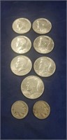 (7) Bicentennial Kennedy Half Dollar Coins & (2)