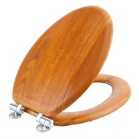 Angel Shield Wood Toilet Seat Elongated with Soft