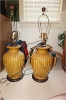 Two Large Brown Lamps  no shades