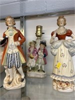 Porcelain Figurines with Table Light