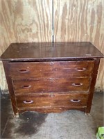 Antique hardwood three drawer dresser