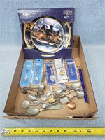 Vintage Collector Spoons & Redlin Plate