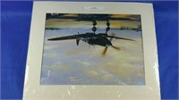 1944 Spitfire Mklx taking off lithograph