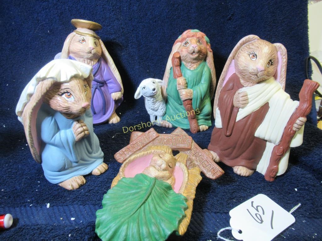 HAREKIN CHRISTMAS PAGEANT - CERAMIC - RABBITS -