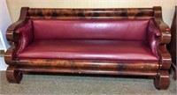 Vintage cushioned bench on casters