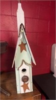 Birdhouse church made of up cycled materials