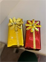 2 Small Decorative Christmas Packages Decor