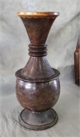 Large 2 Piece Turned Wood Vase