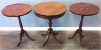3 VTG. CLAWFOOT ACCENT TABLES