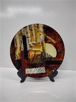 Abstract Decorative Lacquered Wood Bowl