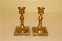 2 sm. brass candle holders, Seiden Brass U.S.A.,