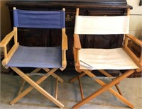 Two Director Chairs. Seat Opens to 20.5” x 16”,