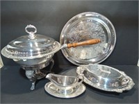 Silver plated serving piece lot