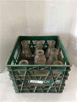 Vintage Milk Bottles in Goodrich Milk Crate