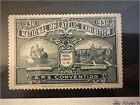 SCARCE 1930 MINT PVT ISSUE NATIONAL EXHIB. STAMP