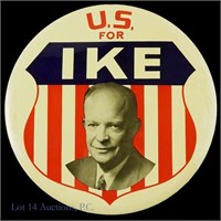 1952 9 inch U.S. for Ike button
