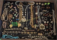 Showcase Lot Costume Jewelry. Necklaces, Watch,