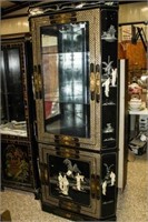 Oriental Corner Display Case-Has raised 3D Figures