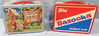 2 TIN LUNCH BOX LOT *1997 CANDY LAND/TOPPS BAZOOKA