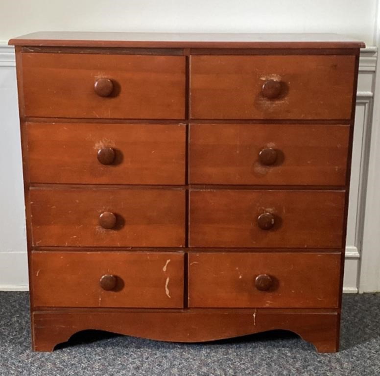 8 Drawer Chest of drawers 38”x17”x37”, has a few