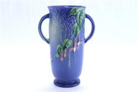 Roseville Blue Fuchsia 900-9 Dbl Handled Vase