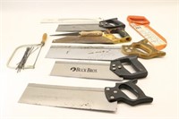 Variety of Mitre & Coping Saws w Blades