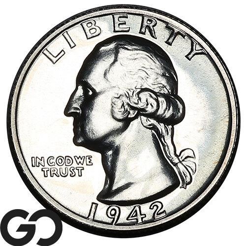 1942 Washington Quarter PROOF, Gem PF+ Bid: 80