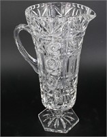 Vintage Cut Crystal Footed Pitcher w/Roses Pattern