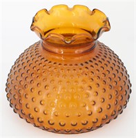 Amber Glass Hobnail Oil Hurricane Lamp Shade