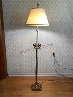 Brass Floor Lamp with Decorative Dragons
