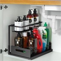 UNDER SINK ORGANIZER 2-TIER SLIDING SHELF