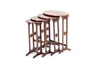 SET OF FOUR INLAID NESTING TABLES