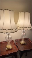 Pair of Fancy Table Lamps, Cut glass style