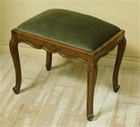 Louis XV Style Upholstered Oak Stool.