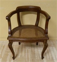 Barrel Back Louis XV Style Oak Chair.