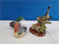 Jim Gibbs Wooden Ducks & A Balconi Bird Figure