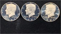 (3) 1981-S Type1 Proof Kennedy Half Dollars