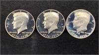 (3) 1776-1976-S Proof Kennedy Half Dollars
