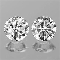 Natural Colorless Cambodian White Zircon Pair  {Fl