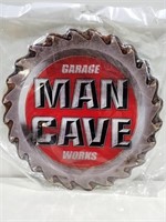 Metal " Man Cave" wall decor 13 in NEW