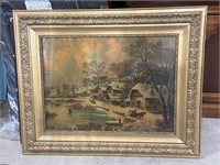 Victorian framed chromolithograph print 33.5