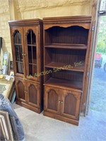 Bookshelf & cabinet, the glass in cabinet broken.