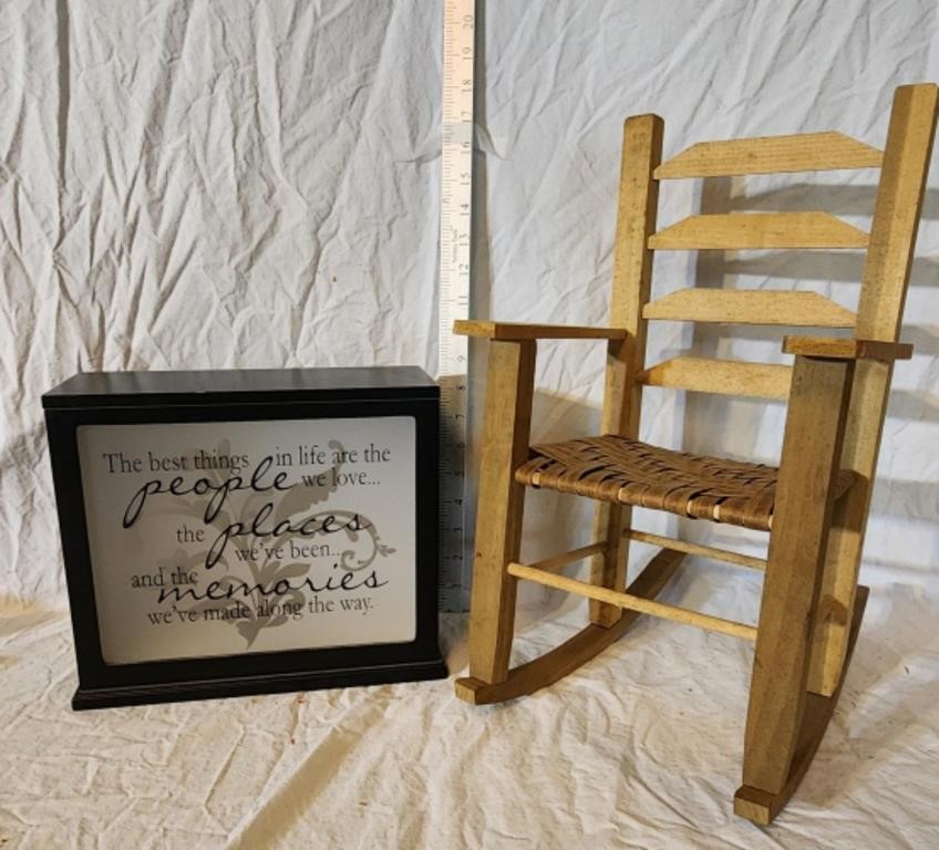 Memorial Light-Up Box, Wooden Rocking Chair