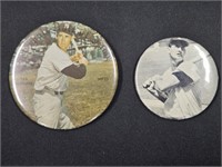(2) Baseball 1981 Ted Williams Boston Red Sox Pin-